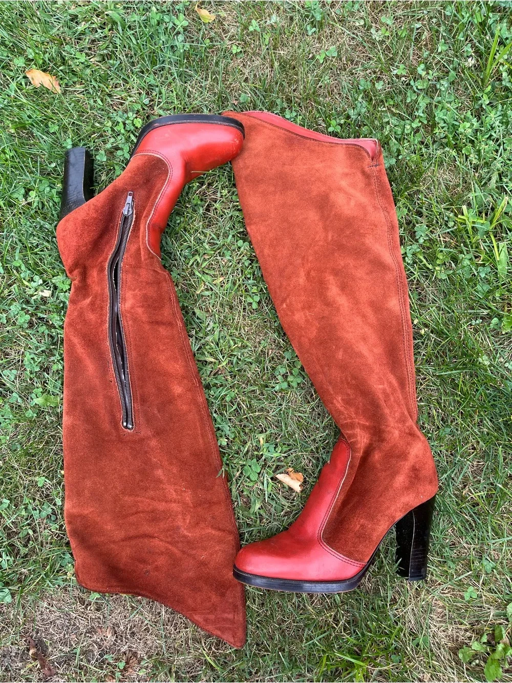 Qualicraft Rust Suede Knee-High Women's Boots 9 (fit us 8.5 to 9)